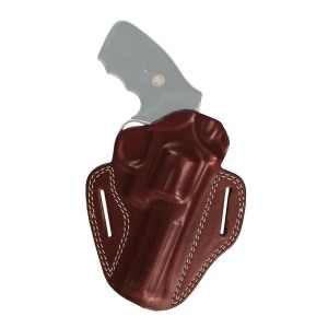 Pancake belt leather holster for revolver