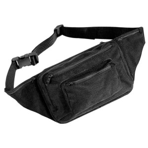 Cordura compact waist pack with inside holster II Black