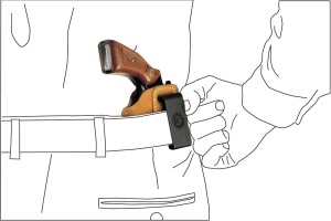 IWB/OWB suede belt holster Glock 29/30/36, H&K...