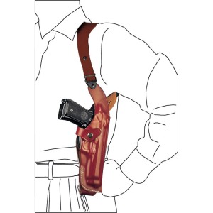 Vertical molded leather shoulder holster Beretta 92,Colt...