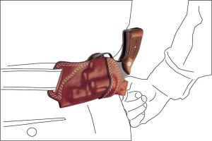 Revolver Rückenholster aus Leder 2" S&W...