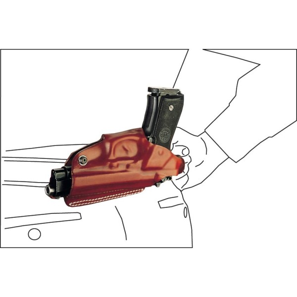 Gürtelbreite 40 mm Echtleder Stich Profi Gürtelholster Holster für Glock 17 Modell Nr.8 Schwarz