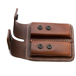 Double leather mag pouch Double row (9mm,10mm Auto,.40...