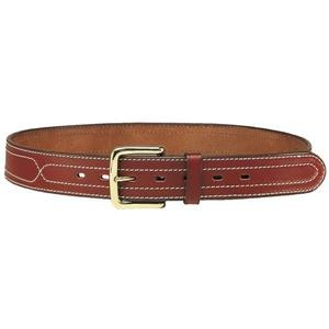 Leather belt with stiching S Brown