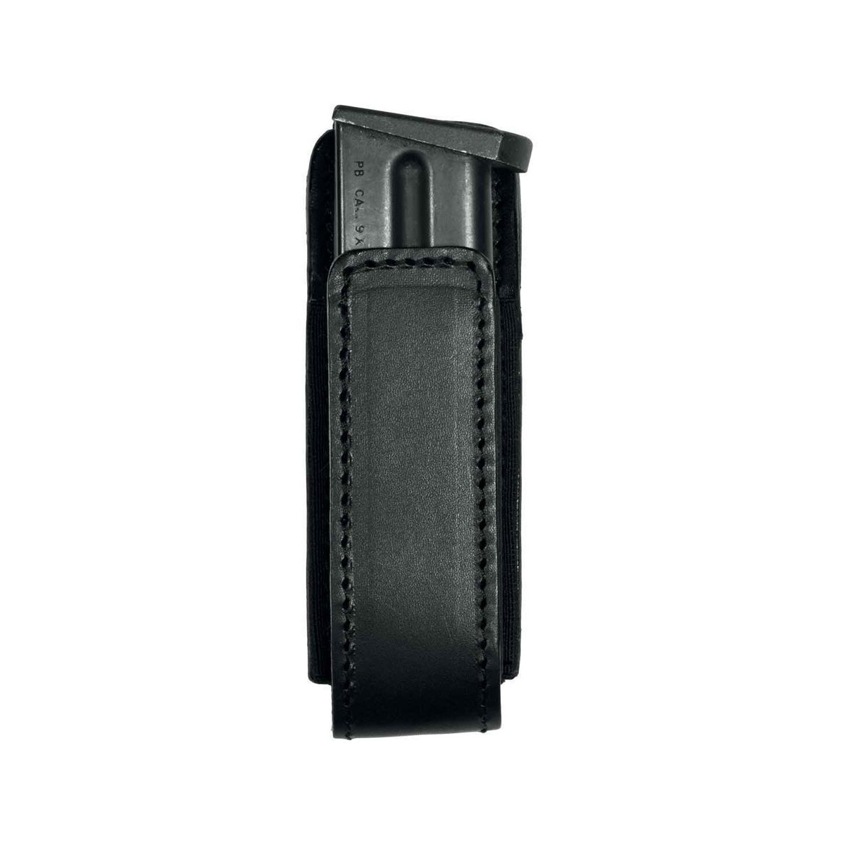 Open leather mag holder Black box