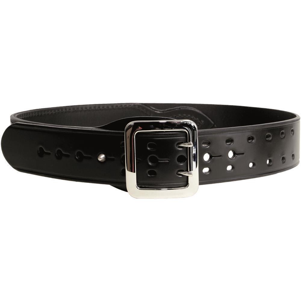 Reinforced leather duty belt with 2-pin-buckle