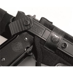 Tactical nylon thigh holster with second safety lace
