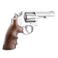 S&W N-Frame Square Butt: Smooth Hardwood Grip with Finge