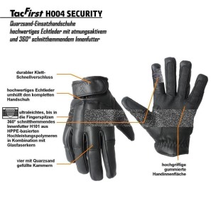 TacFirst® Operation gloves H004 SECURITY quartz sand...