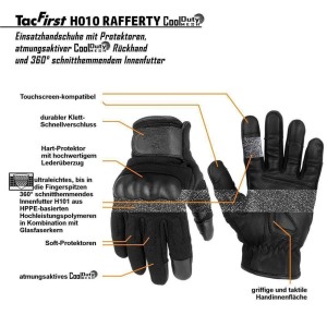 TacFirst® RAFFERTY H010 Operation gloves CoolDuty,...