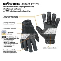 TacFirst® BELFAST PATROL H015 Einsatzhandschuhe Echtleder, 360° schnitthemmend, warm gefüttert