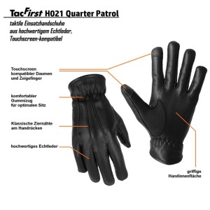 TacFirst® QUARTER PATROL H021 Leather Gloves