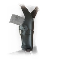 Leather shoulder holster NEW BREAK OUT + thumb break Glock 26/27/42, Walther PPS/P22/P22Q/PK380  Right hand Black