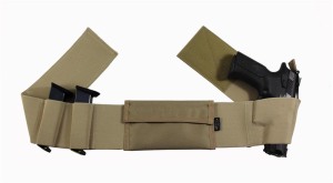Inside waist belt holster, double secured, brown