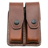 Double leather mag pouch